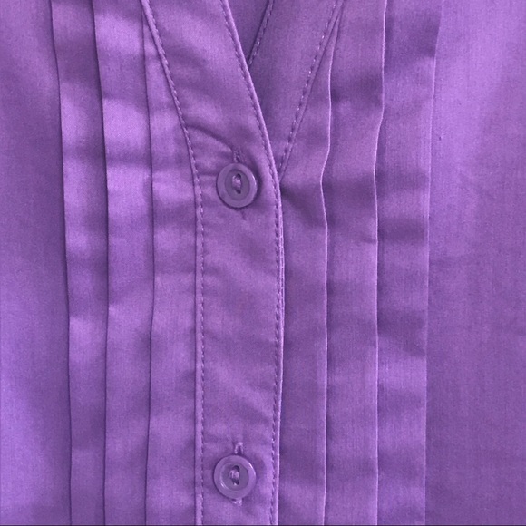 East 5th PURPLE LONG SLEEVE TUNIC W/ PLEATS - Picture 3 of 6